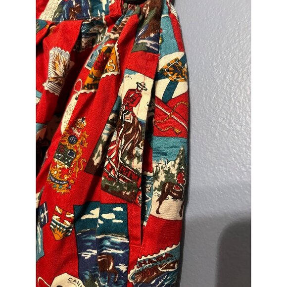 Vintage Woolrich Canadian Pacific Postcard Pattern Pleated Skirt VTG Size 8‎ - Picture 10 of 13